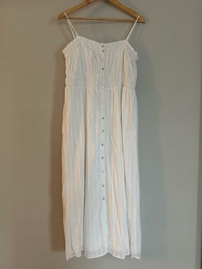 AE Ruched Button Up Midi Dress